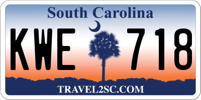 SC license plate KWE718
