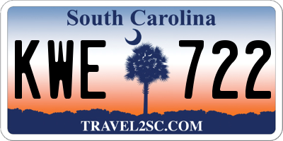 SC license plate KWE722