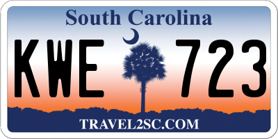 SC license plate KWE723