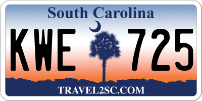SC license plate KWE725