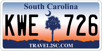 SC license plate KWE726