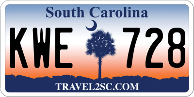 SC license plate KWE728
