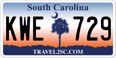 SC license plate KWE729