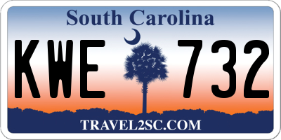 SC license plate KWE732