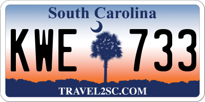 SC license plate KWE733