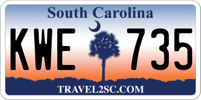SC license plate KWE735