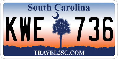 SC license plate KWE736