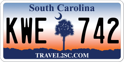SC license plate KWE742