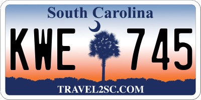 SC license plate KWE745
