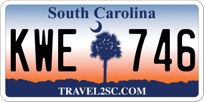 SC license plate KWE746
