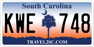 SC license plate KWE748