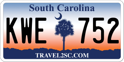 SC license plate KWE752