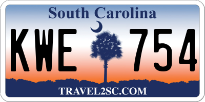 SC license plate KWE754
