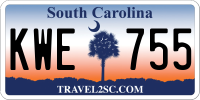 SC license plate KWE755