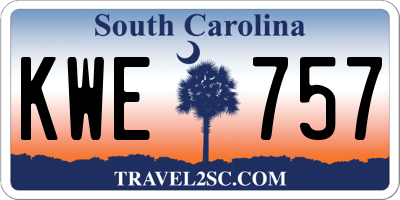 SC license plate KWE757