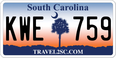 SC license plate KWE759