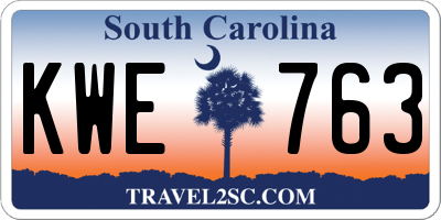 SC license plate KWE763