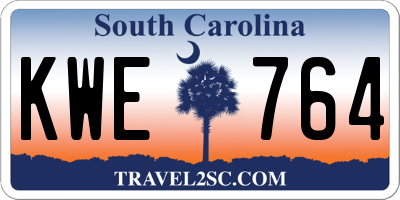 SC license plate KWE764