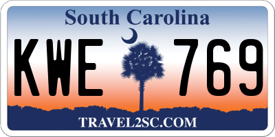 SC license plate KWE769