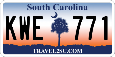SC license plate KWE771