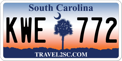 SC license plate KWE772