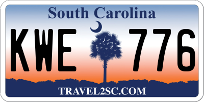 SC license plate KWE776