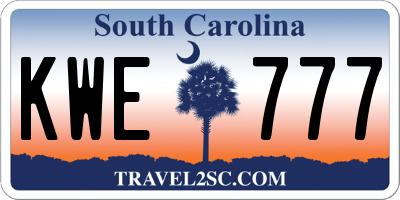 SC license plate KWE777