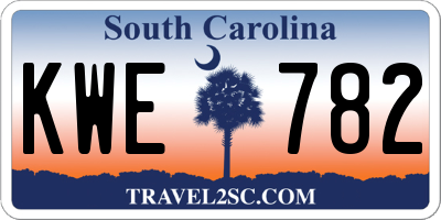 SC license plate KWE782
