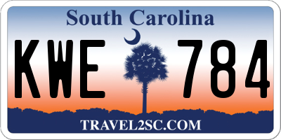 SC license plate KWE784