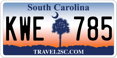 SC license plate KWE785