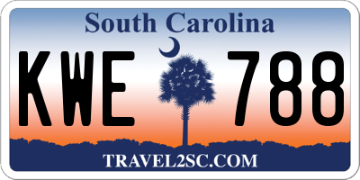 SC license plate KWE788