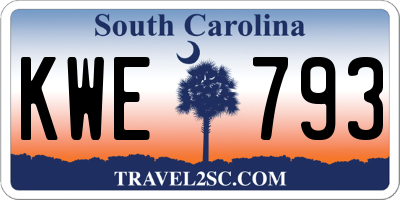 SC license plate KWE793