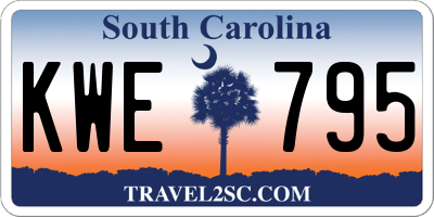 SC license plate KWE795