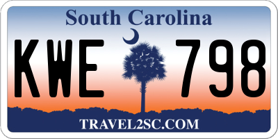 SC license plate KWE798