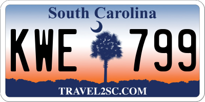SC license plate KWE799