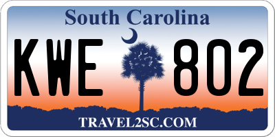 SC license plate KWE802