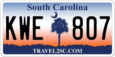 SC license plate KWE807