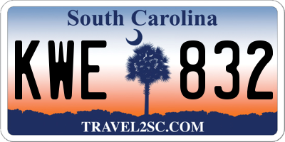 SC license plate KWE832