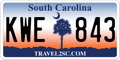 SC license plate KWE843