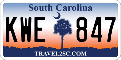 SC license plate KWE847