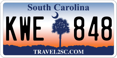 SC license plate KWE848
