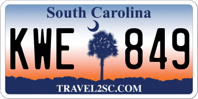 SC license plate KWE849