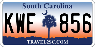 SC license plate KWE856