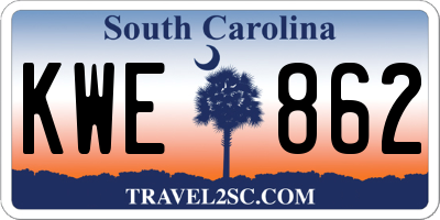 SC license plate KWE862
