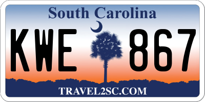 SC license plate KWE867