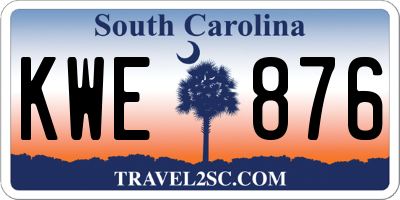 SC license plate KWE876