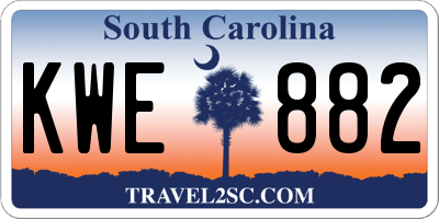 SC license plate KWE882