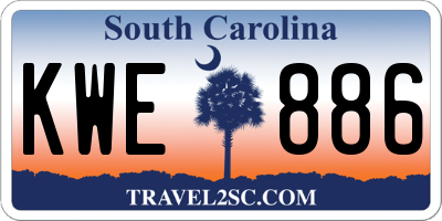 SC license plate KWE886