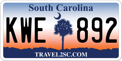 SC license plate KWE892