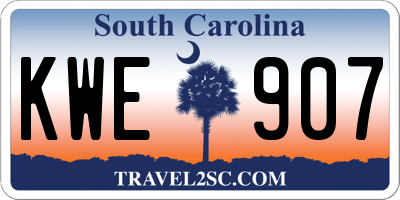 SC license plate KWE907